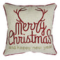 Merry Christmas and Happy New Year Throw Pillow – 20x20 Linen Look with Gold Accents and Insert Set of 2