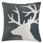 Holiday Reindeer Velvet Accent Pillow 20x20 – Gray and White with Insert Set of 2