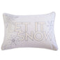 Nneka Let It Snow Ivory Velvet Lumbar Pillow with Insert 14x20 Set of 2