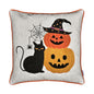 Halloween Black Cat & Pumpkin Stack Throw Pillow Set of 2