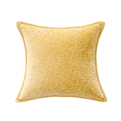 Textured Throw Pillow with Stitched Contrast Edge Set of 2
