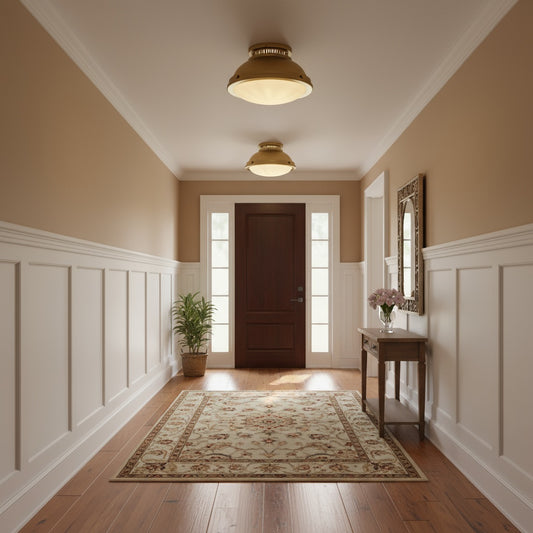 2-Light 14-in Polished Brass Flush Mount
