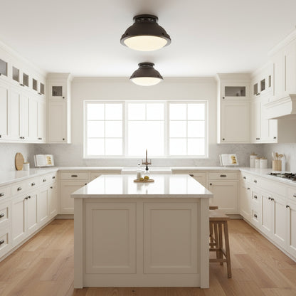 2-Light 14-in Dark Bronze Flush Mount