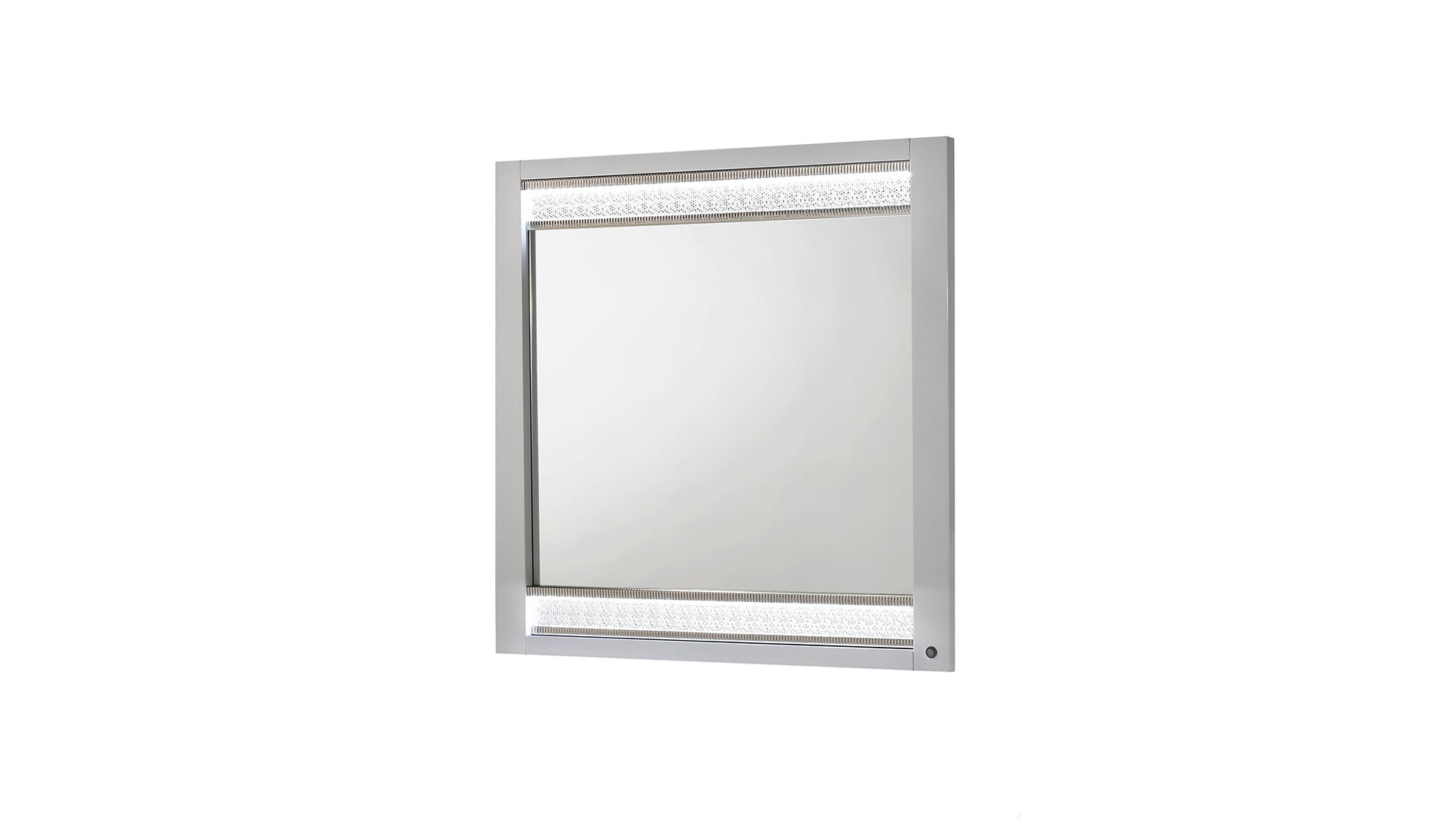 Glam Modern Style Mirror Made with Wood in White (INCLUDES MIRROR ONLY)