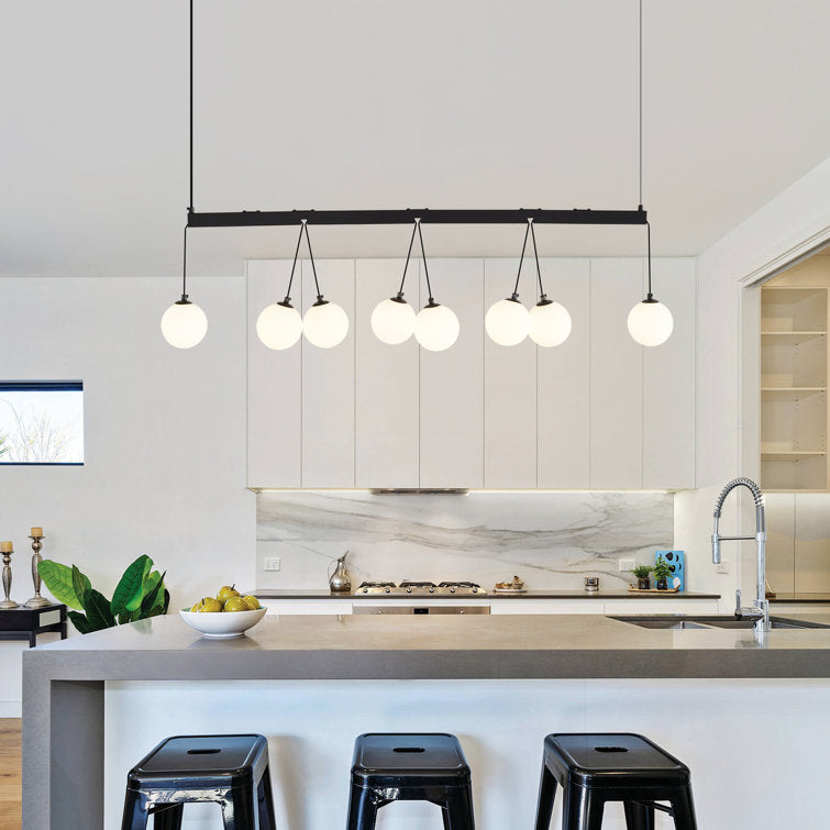 Black White Metal Pendant Light for Dining Room Decor