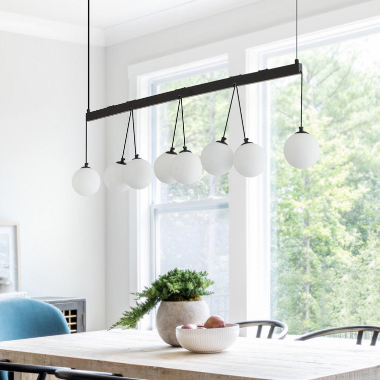 Black White Metal Pendant Light for Dining Room Decor