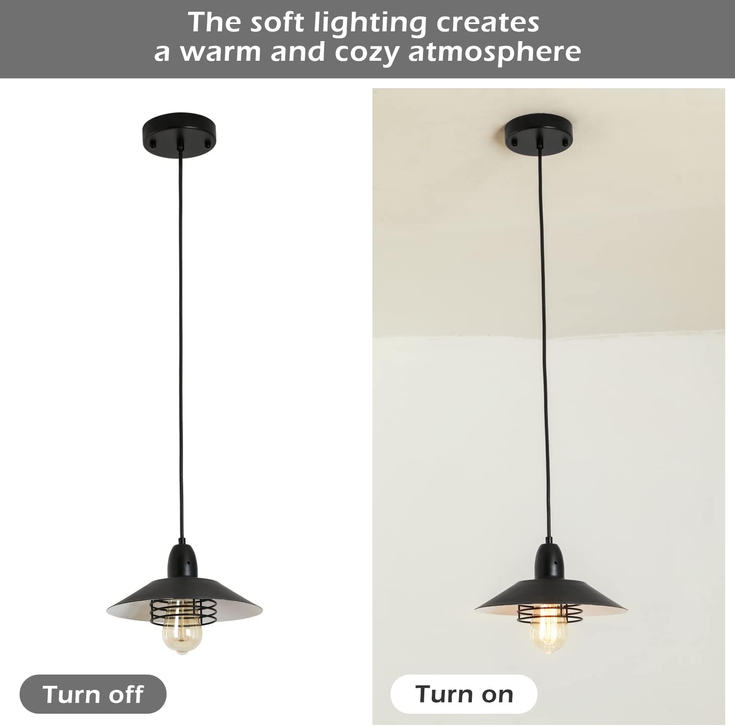 Black Metal Farmhouse Pendant Light - Kitchen Island Lighting
