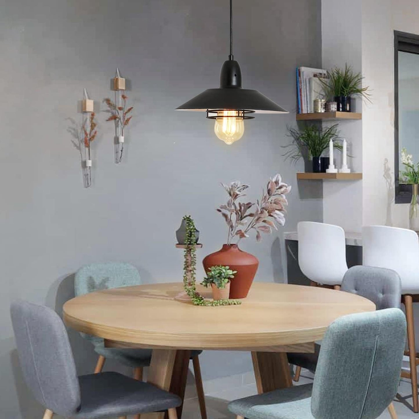 Black Metal Farmhouse Pendant Light - Kitchen Island Lighting