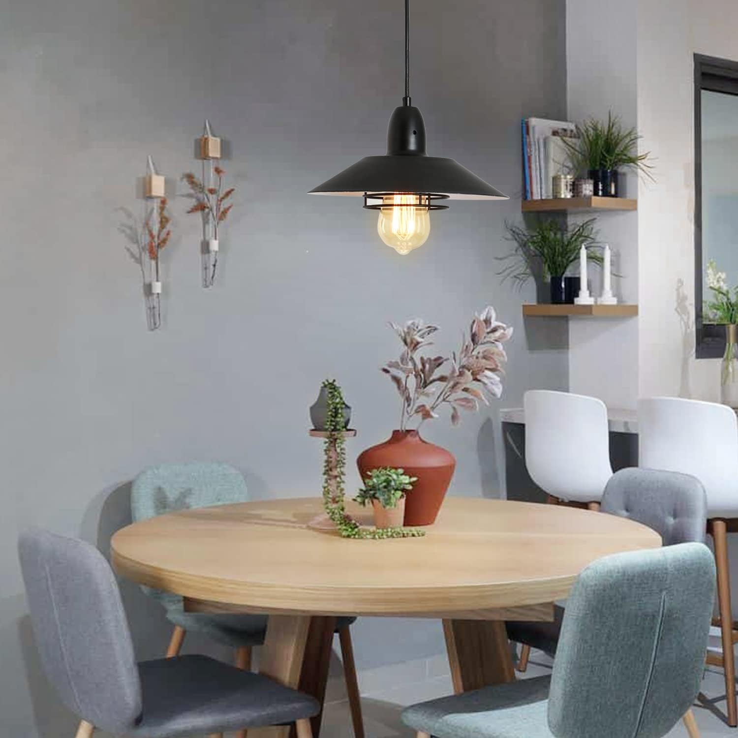 Black Metal Farmhouse Pendant Light - Kitchen Island Lighting