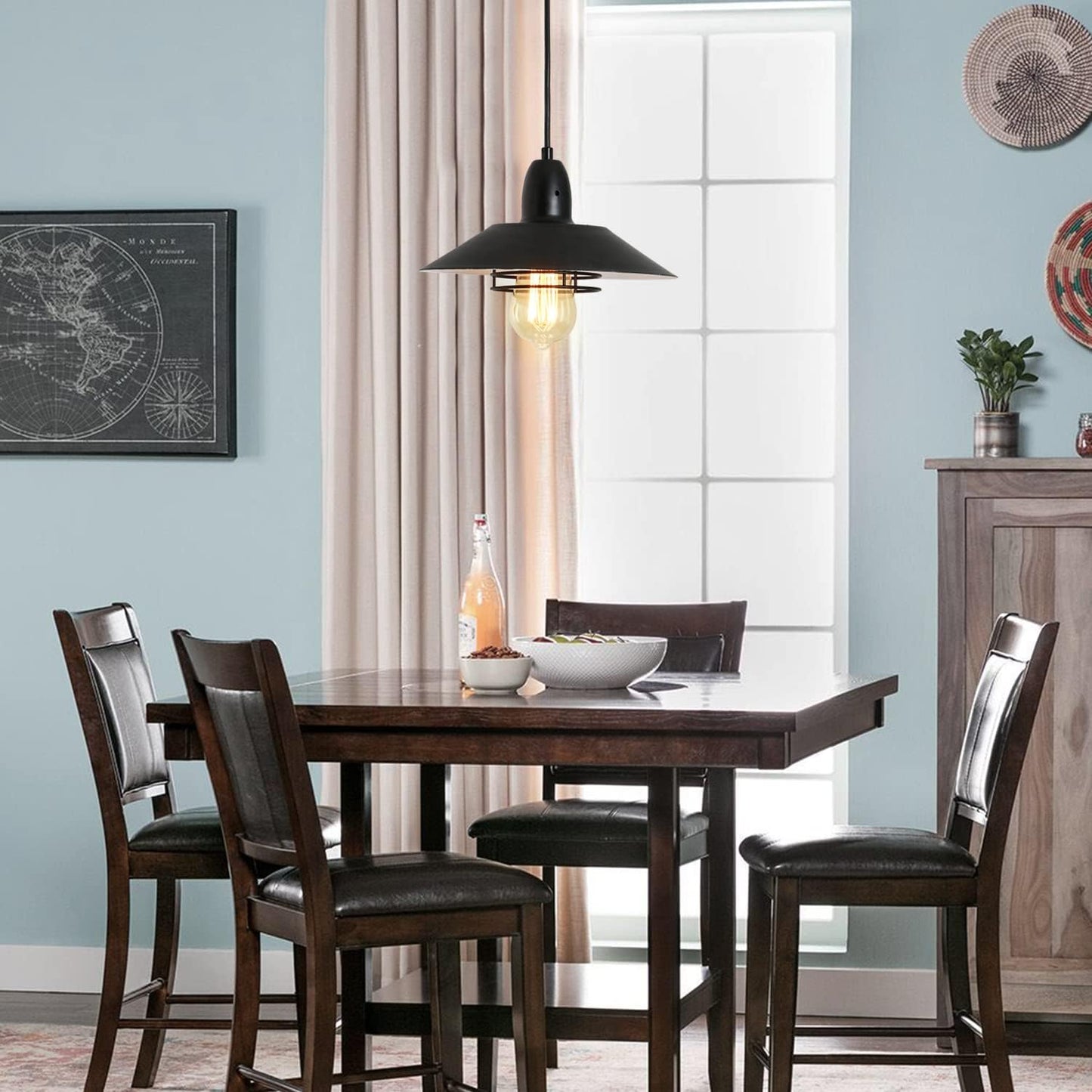 Black Metal Farmhouse Pendant Light - Kitchen Island Lighting