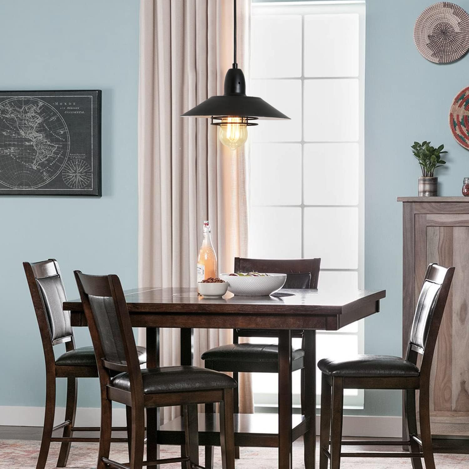 Black Metal Farmhouse Pendant Light - Kitchen Island Lighting