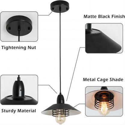Black Metal Farmhouse Pendant Light - Kitchen Island Lighting