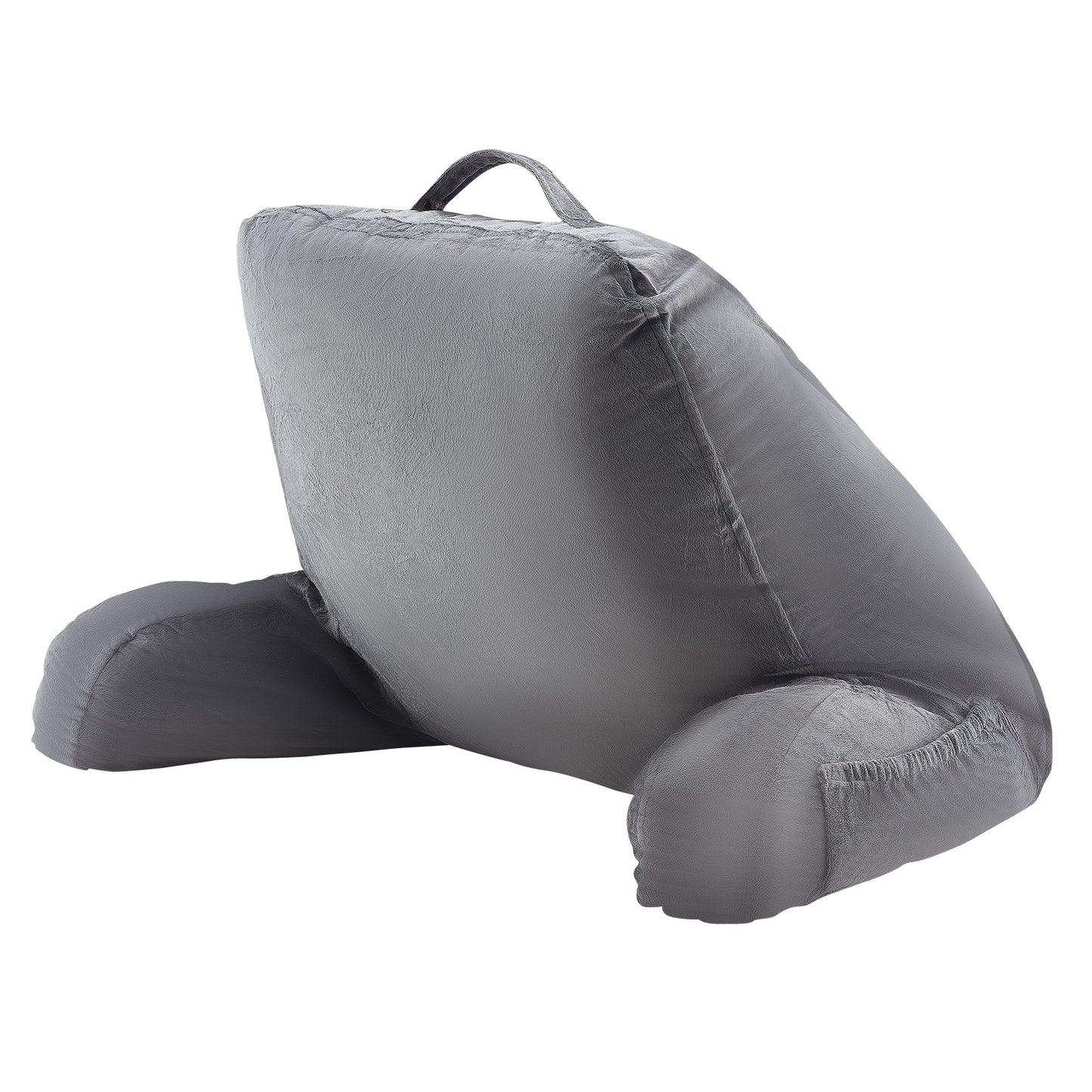 Large Gray Bed Pillow with Memory Foam - Reading & Relaxation
