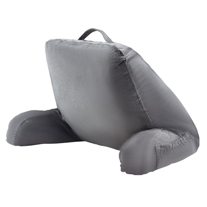 Large Gray Bed Pillow with Memory Foam - Reading & Relaxation