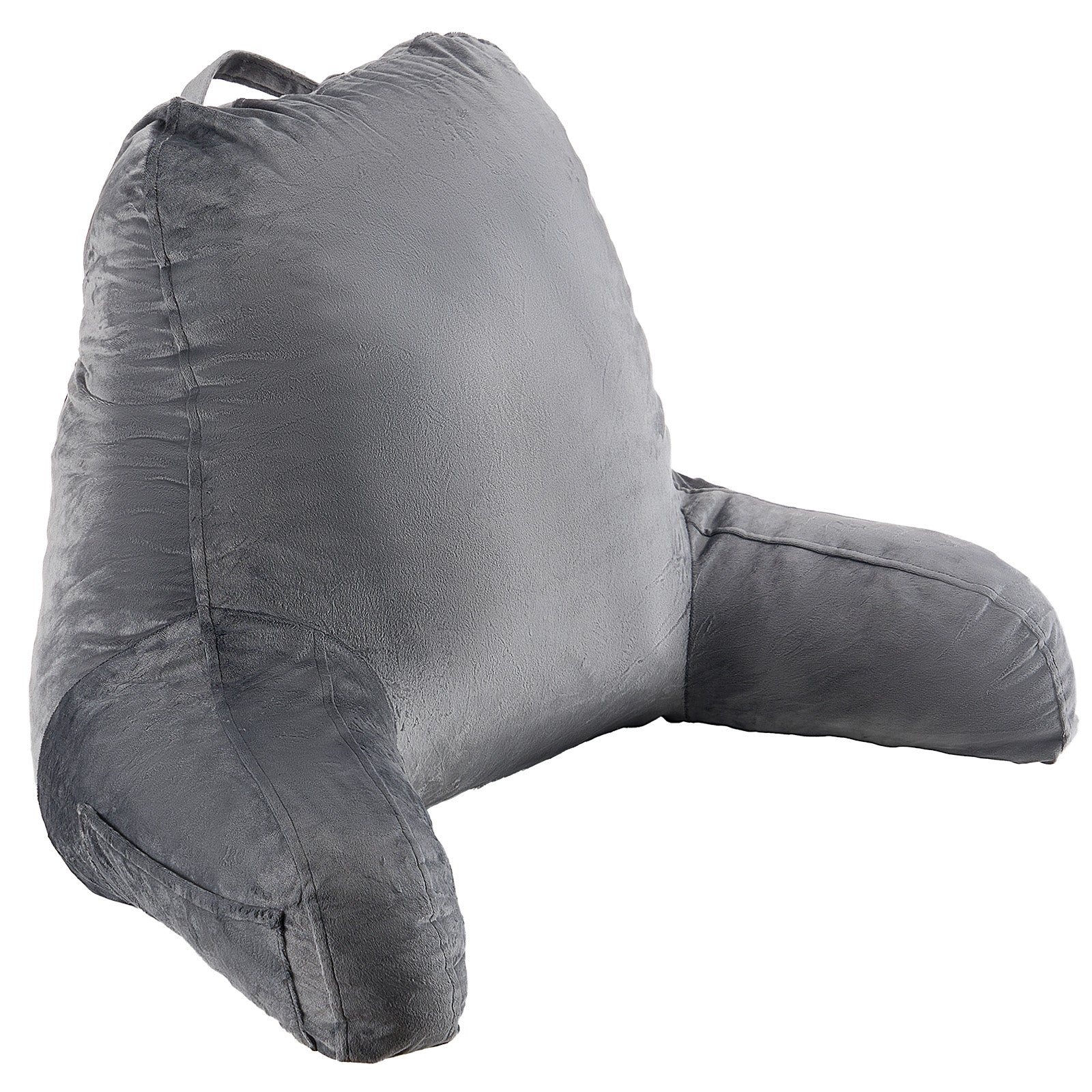 Large Gray Bed Pillow with Memory Foam - Reading & Relaxation