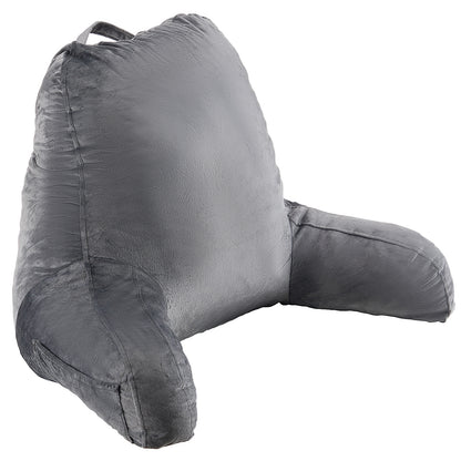 Large Gray Bed Pillow with Memory Foam - Reading & Relaxation