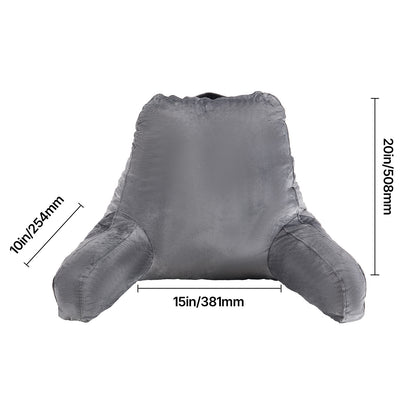 Large Gray Bed Pillow with Memory Foam - Reading & Relaxation