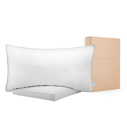 Bed Pillows for Sleeping, Set of 2, King Size Luxury Quality Hotel Pillows with Original Down Alternative Filling, Supportive and Fluffy, Bedding for Back, Stomach and Side Sleepers, White