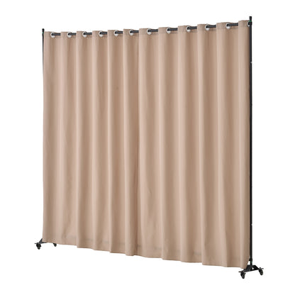 Room Divider, 96×120inch Portable Panel Room Divider with Wheels Curtain Divider Stand, Room Divider Privacy Screen for Office, Bedroom, Dining Room, Study, Brown