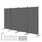 Room Divider, 4 Panel Room Divider, Folding Privacy Screen and Portable Partition Divider for Room Separation, Freestanding Room Partitions for Office, Bedroom, Living Room, Grey