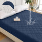 Diamond-patterned ultrasonic waterproof quilted fitted sheet, navy blue, King size