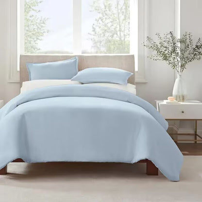 Serta Simply Clean Solid Duvet cover Light Blue Twin