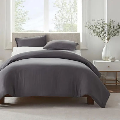 Serta Simply Clean Solid Duvet cover Grey Twin