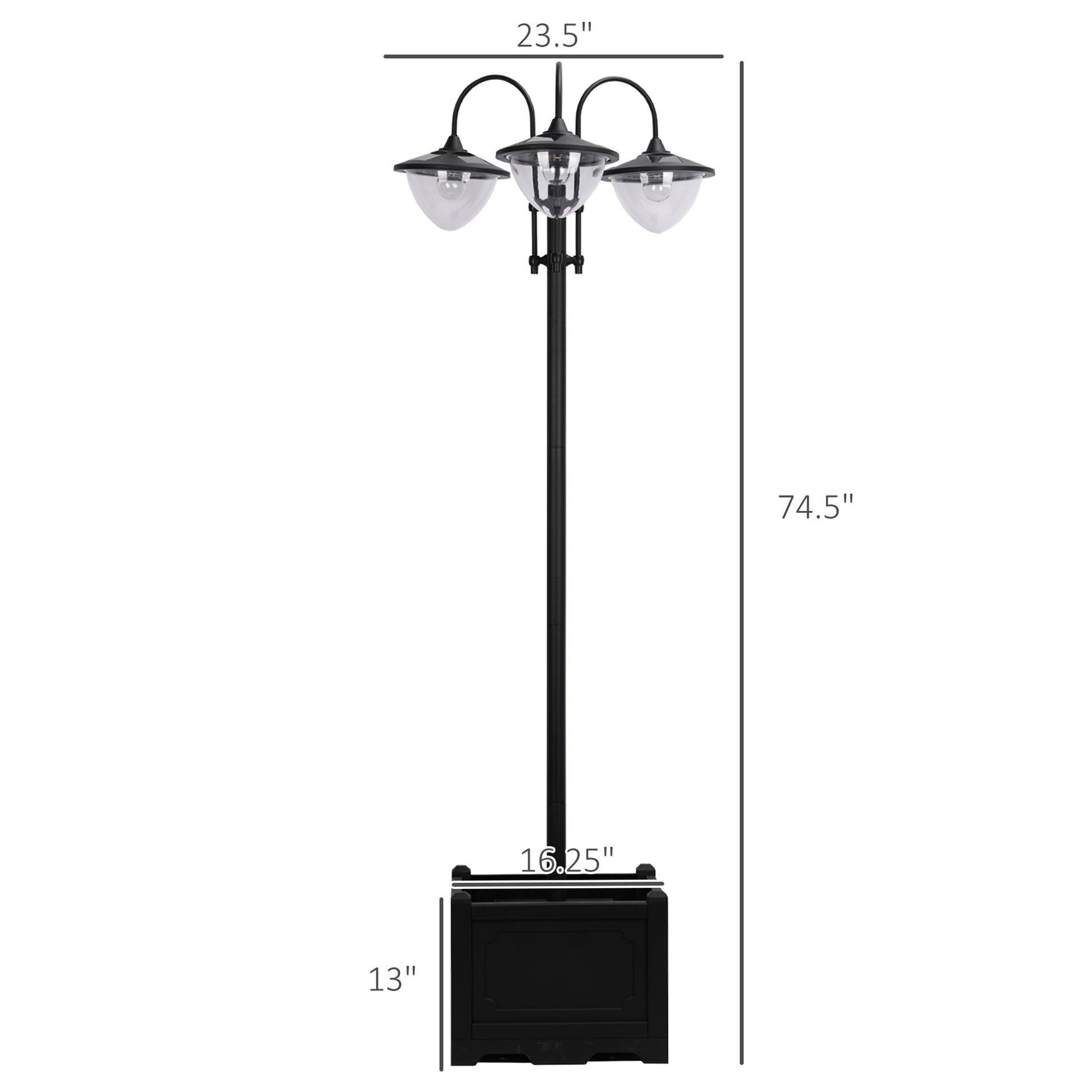 Solar Lamp Post with Planter for Garden or Poolside Decor