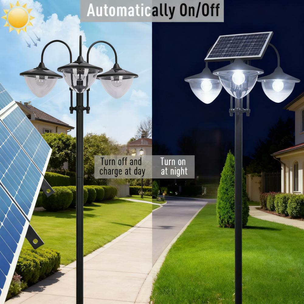 Solar Lamp Post with Planter for Garden or Poolside Decor