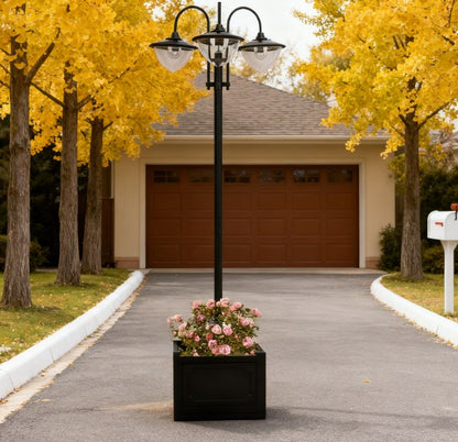 Solar Pole Lights ,Solar Lamp Post Street Light with Planter,Outdoor Waterproof LED Lighting for Backyard Pathway Patio Lawn Driveway Decor