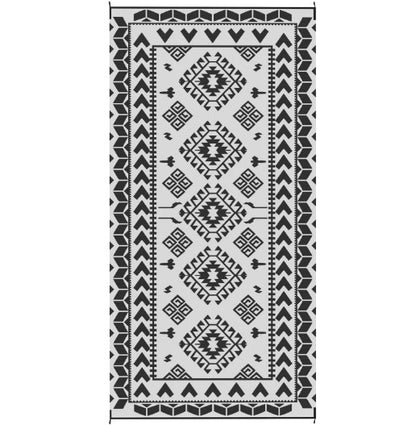 Outdoor Rug for Patio - Black & White, 9' x 18"