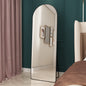 The 4st generation of floor mounted full length mirrors. Aluminum alloy metal frame arched wall mirror, bathroom makeup mirror, bedroom porch, clothing store, wall mounted. Black 65 "* 23" W1151125604
