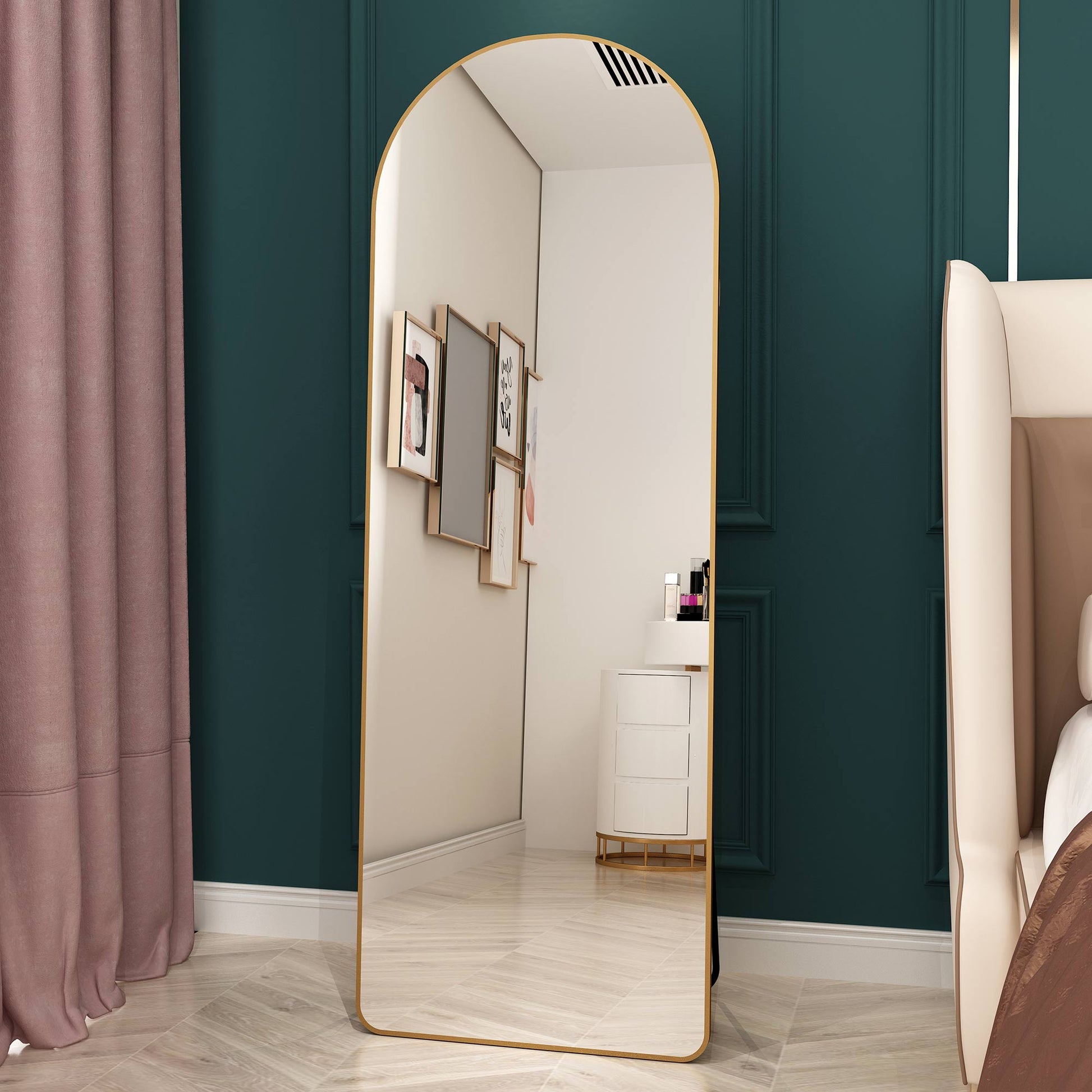 Gold Framed Full Length Mirror for Bedroom or Bathroom Decor