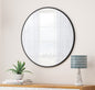 Wall Mirror 36 Inch Black Circular Mirror Metal Framed Mirror Round Vanity Mirror Dressing Mirror, for Bathroom, Living Room, Bedroom Wall Decor
