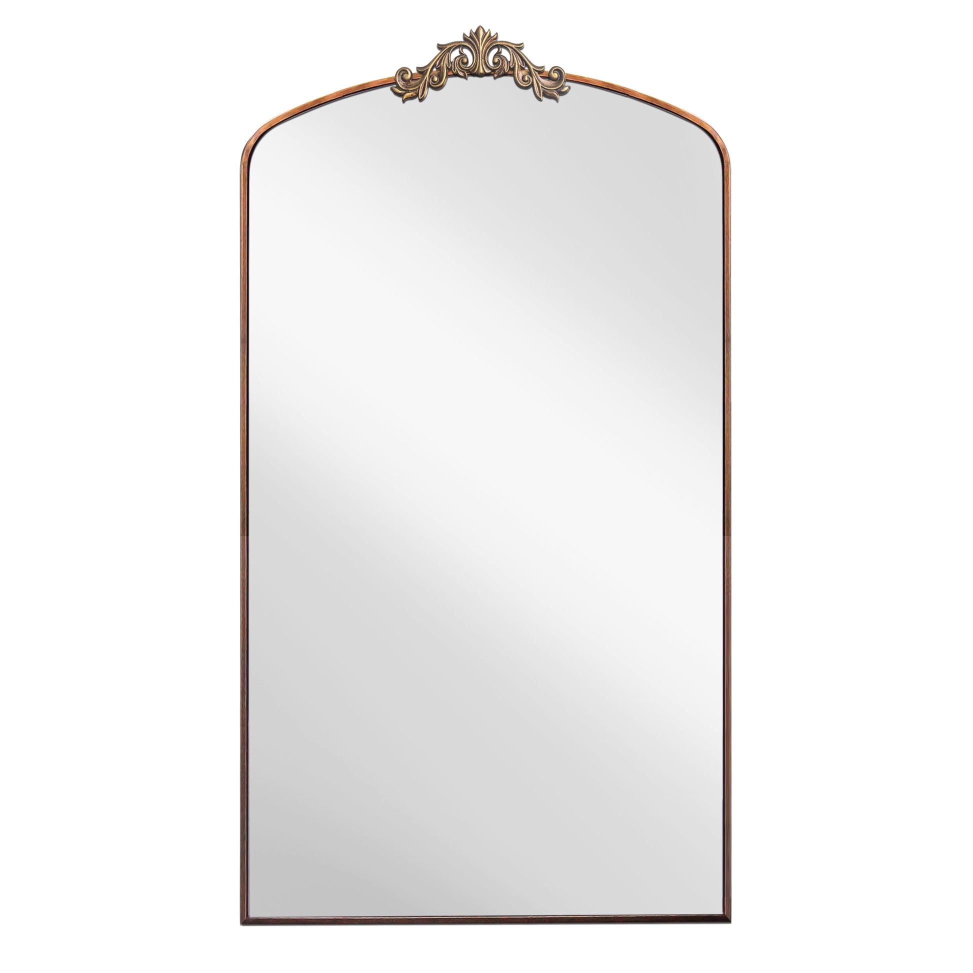 66" Antique Brown Metal Full Length Mirror - Classic Style