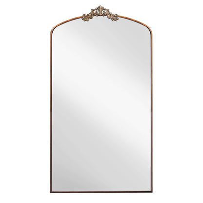 66" Antique Brown Metal Full Length Mirror - Classic Style
