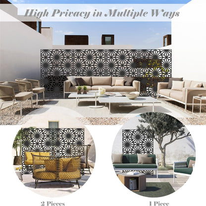Metal Privacy Screens - Black Steel Panels for Outdoor/Indoor Use