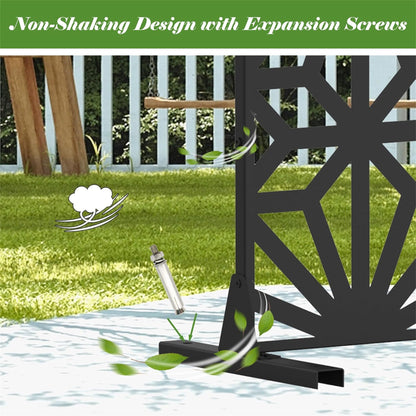 Metal Privacy Screens - Black Steel Panels for Outdoor/Indoor Use