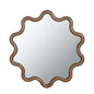 31" x 30" Wooden Accent Mirror with Unique Frame, Wall Mirror for Living Room Bedroom Entryway