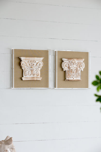 S/2 13.8x1.6x13.8" Wall Art, Wall Décor for Living Room Dining Room Bedroom Office Entryway