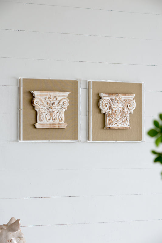S/2 13.8x1.6x13.8" Wall Art, Wall Décor for Living Room Dining Room Bedroom Office Entryway