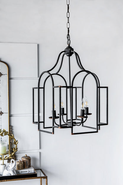 17.3x17.3x28.7" Malin Entry 4-Light Chandelier, Hanging Light Fixture for Kitchen Dining Room Foyer Entryway, Bulb Not Included