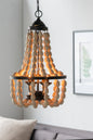 D18.9x33.1" Large Beaded 4-Light Chandelier, Vintage Style Hanging Light Fixture for Kitchen Dining Room Foyer Entryway, Bulb Not Included