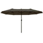 Outsunny Extra Large 15ft Patio Umbrella, Double-Sided Outdoor Umbrella with Crank Handle and Air Vents for Backyard, Deck, Pool, Market, Gray