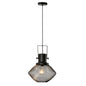 HOMCOM Industrial Pendant Light Fixtures, Black Metal Frame Hanging Ceiling Light for Living Room, Bedroom, Kitchen, Dining Room with Adjustable Hanging Chain, Black