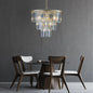 20" Luxury 3-Tier Crystal Chandelier, 7-Light Gold Frame Pendant Light, Elegant Ceiling Lighting for Living Room, Dining Room, Bedroom (No Bulbs)