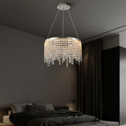 16-Inch Luxury Crystal LED Chandelier - Chrome Finish