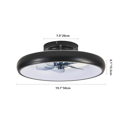 20" Black Iron LED Ceiling Fan Light - Dimmable Remote Control