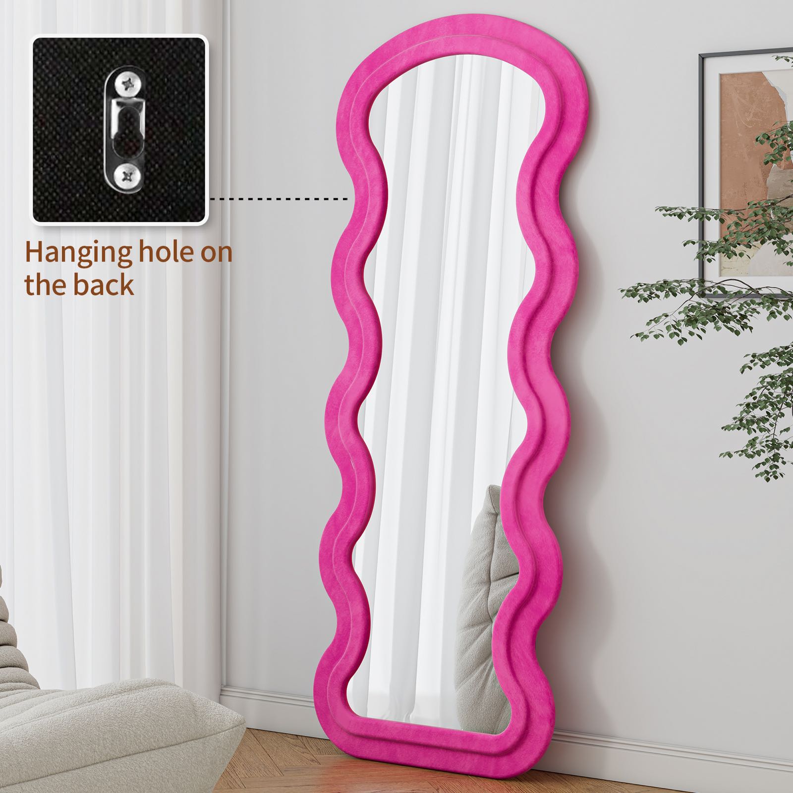 Rose Full Length Mirror with Flannel Stand - Bedroom Decor