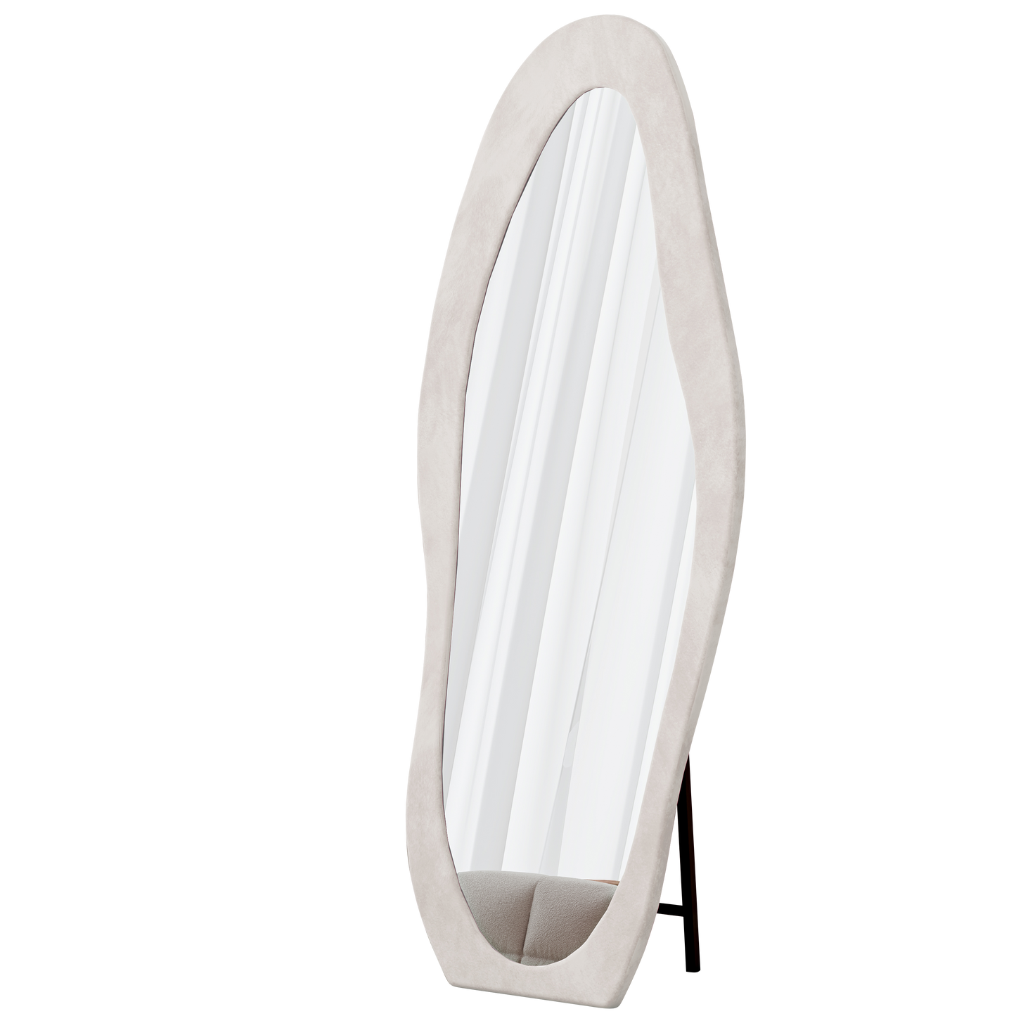 Full Length Mirror - 63" White Metal Frame, Durable Shatterproof Glass